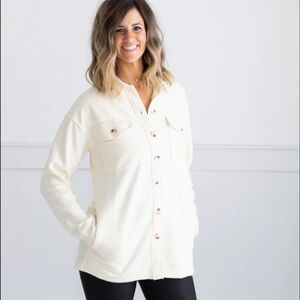 Hem & Thread Cream Shacket NWT